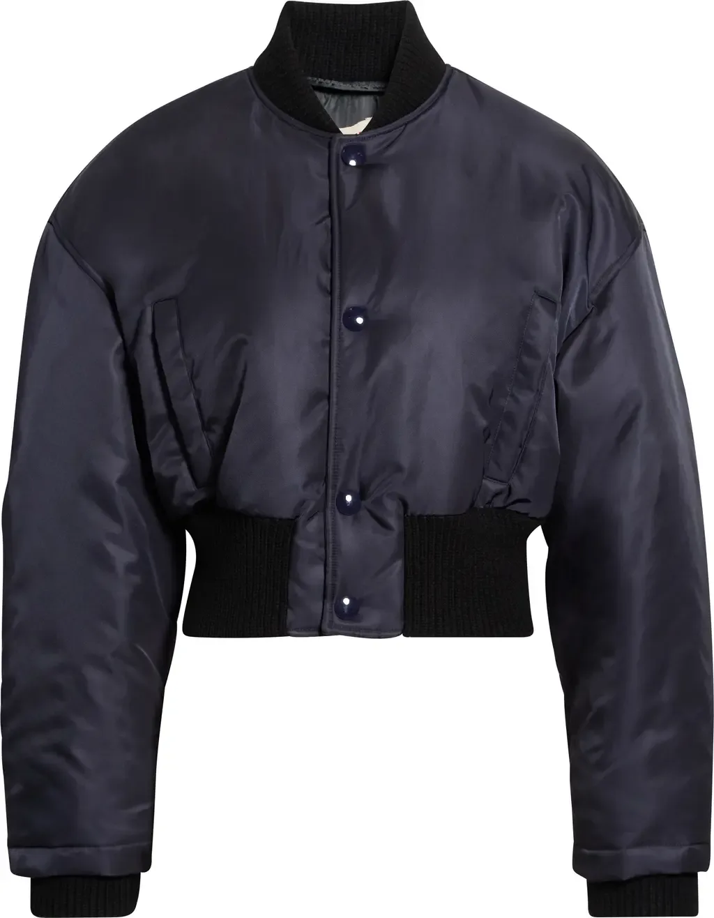 Crop Nylon Bomber Jacket