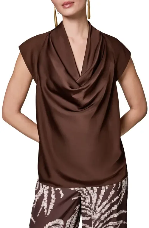 Cowl Neck Mixed Media Top by Donna Karan New York