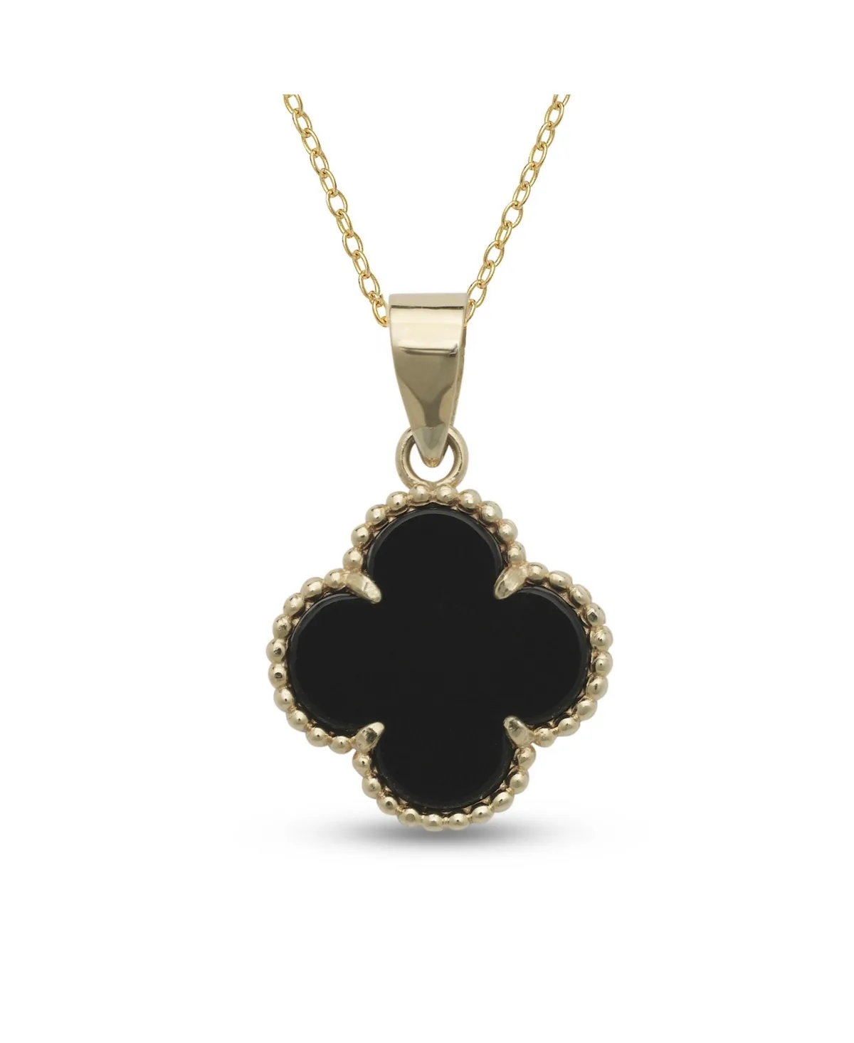 Curata Solid 14k Gold 18 Inch Four-Leaf Butterfly Necklace 18x15mm by Curata