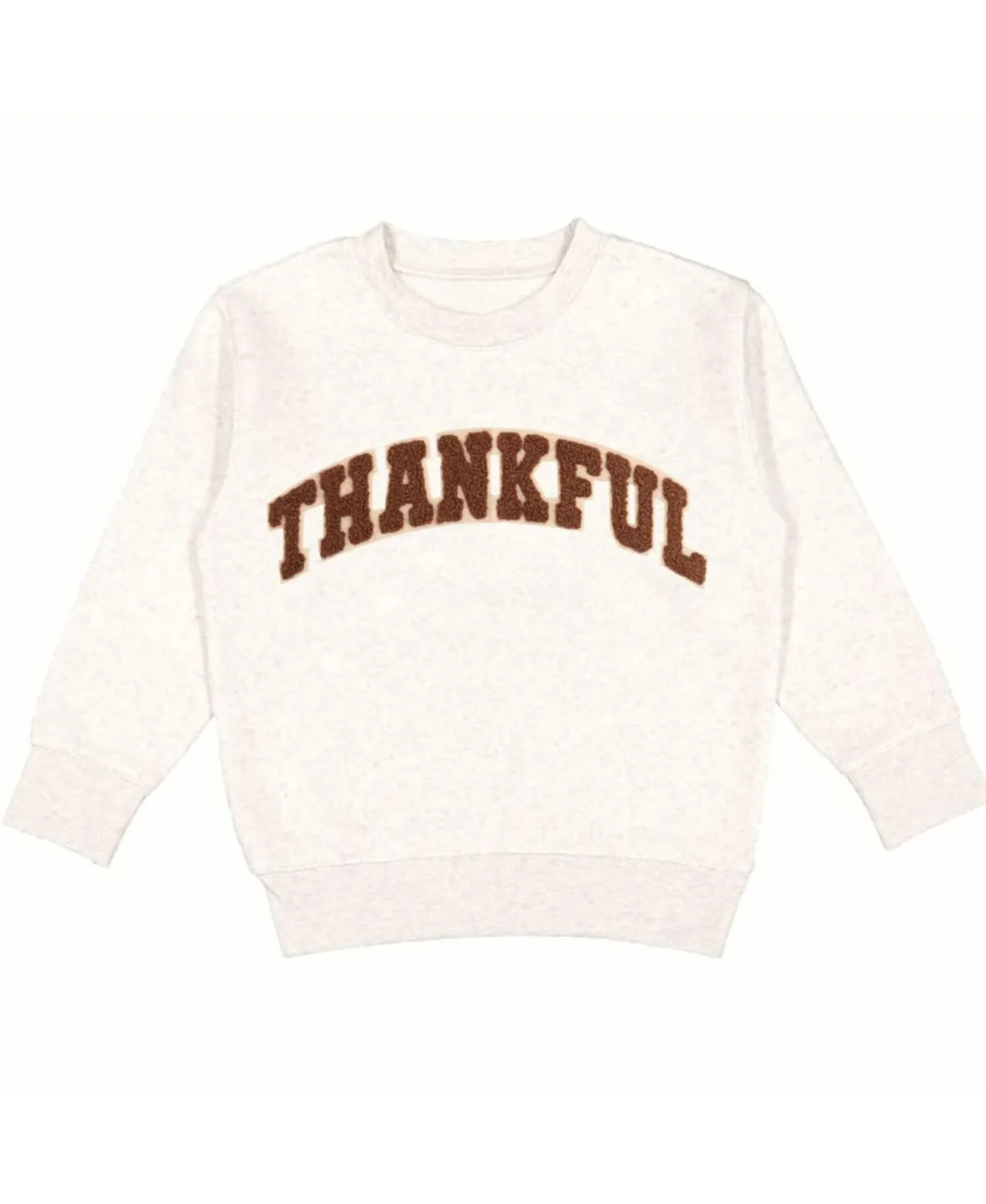 Thankful Patch Varsity Thanksgiving Sweatshirt by Sweet Wink