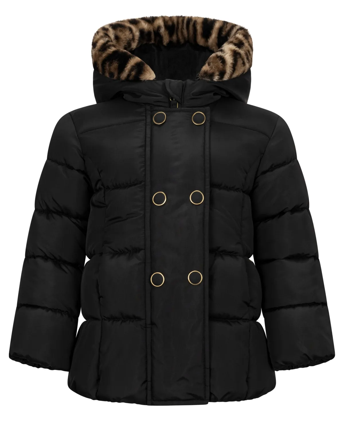 Double-Breasted Box-Quilt Hooded Puffer Jacket by S Rothschild & Co