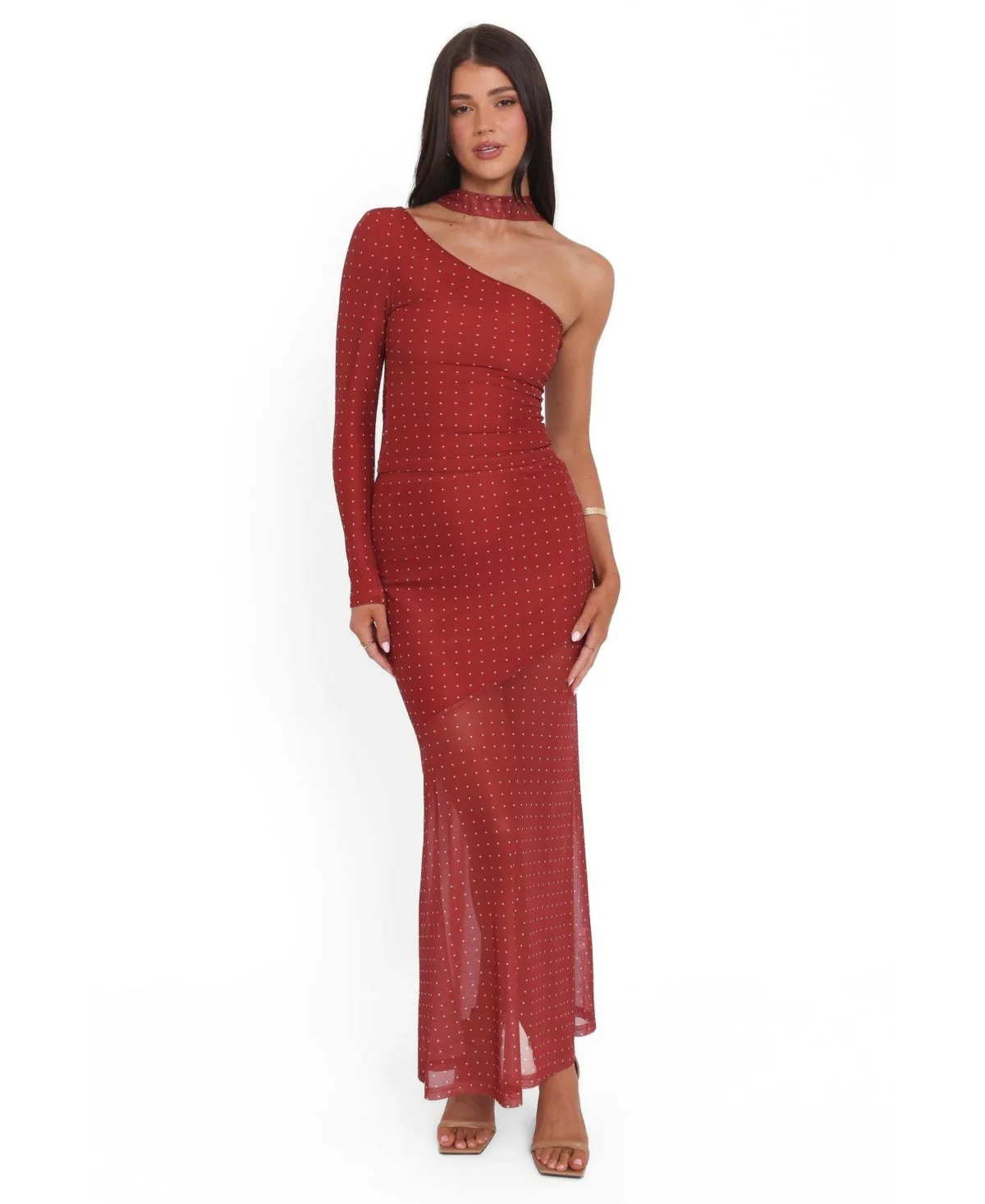 Hollie One-Shoulder Long-Sleeve Polka-Dot Top and Skirt, 2-Piece Set by Petal and Pup