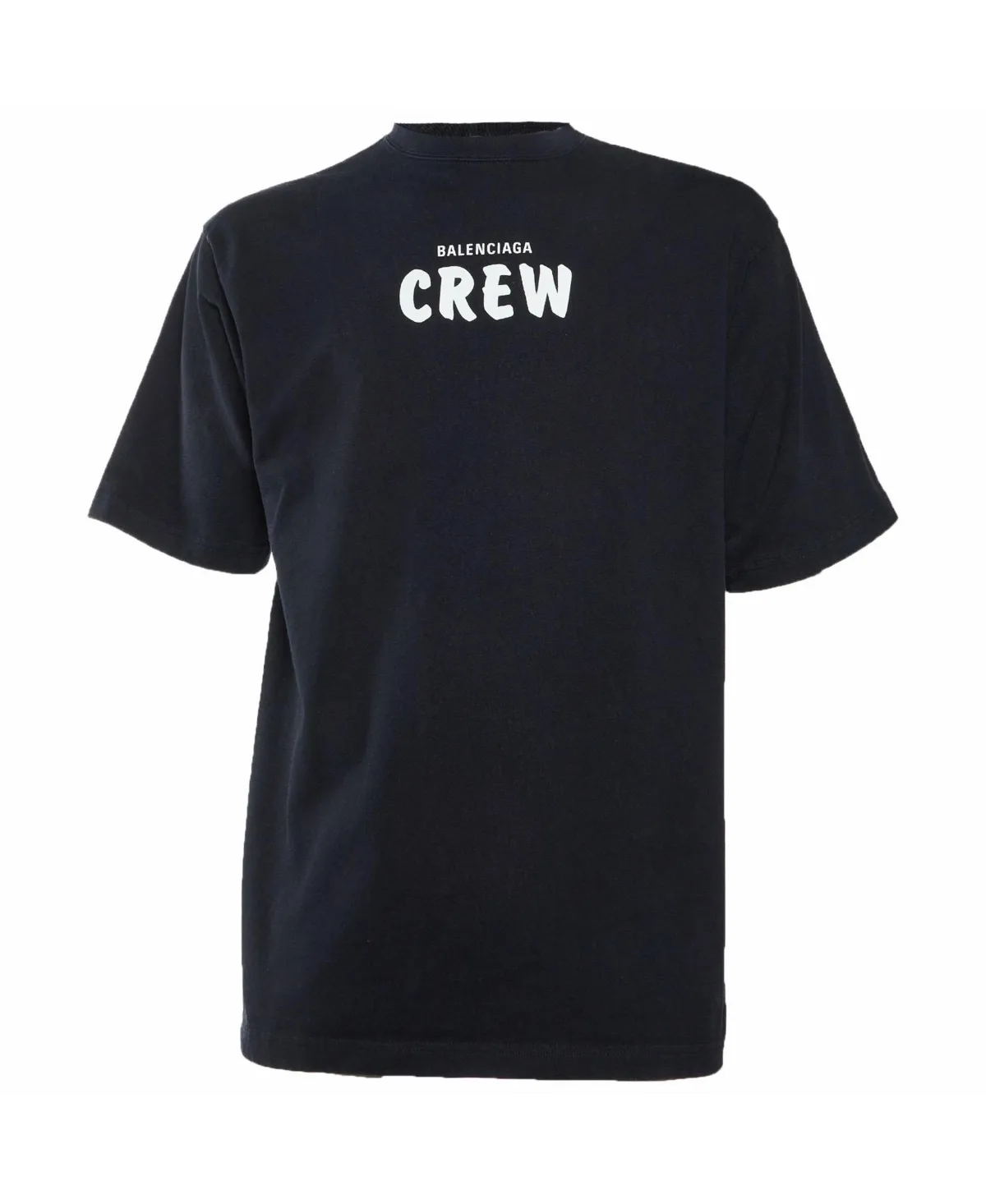 Pre-Owned Balenciaga Crew Logo Print Oversized Cotton T-Shirt by Balenciaga