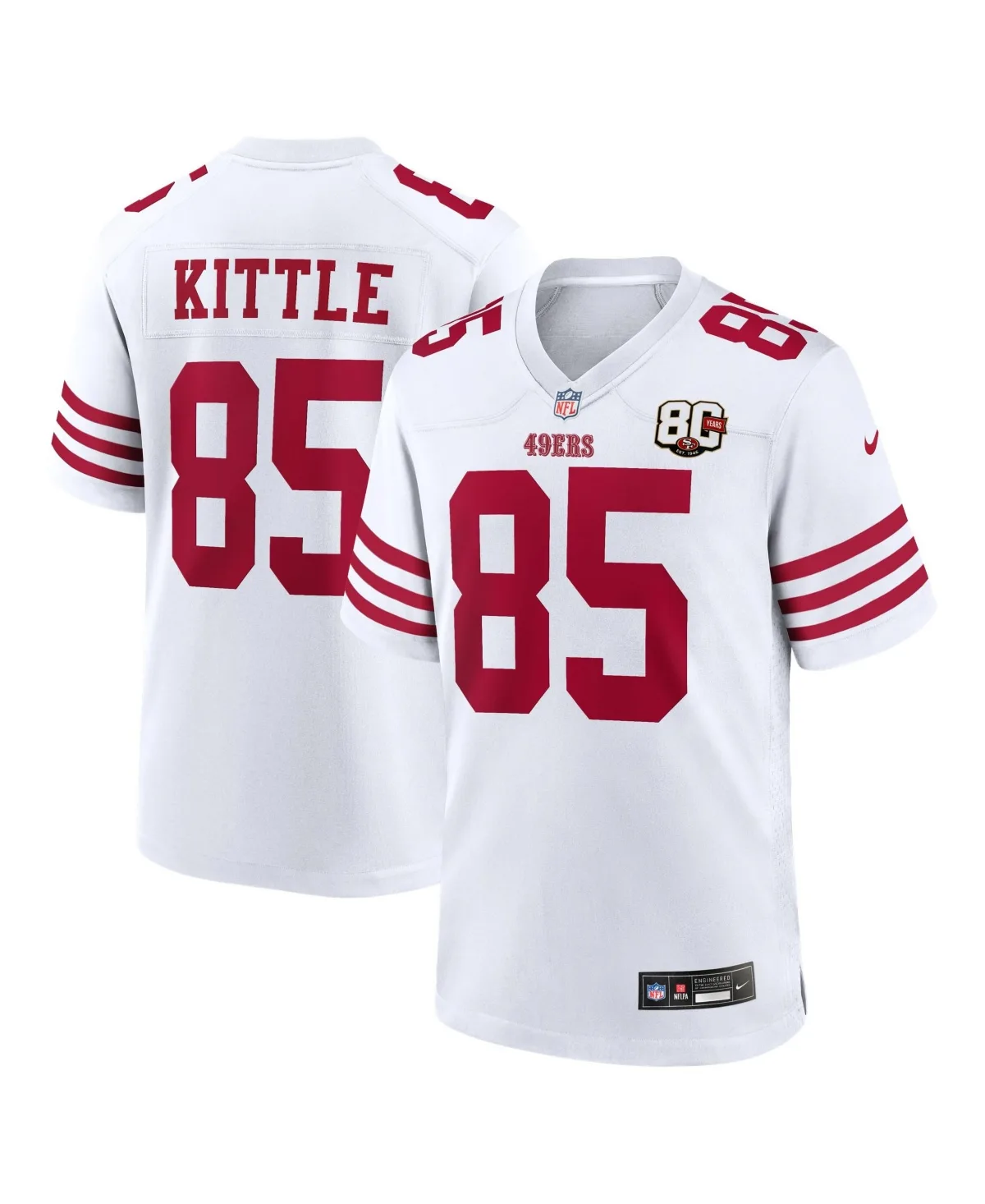 San Francisco 49ers George Kittle 80th Anniversary Game Jersey by Nike