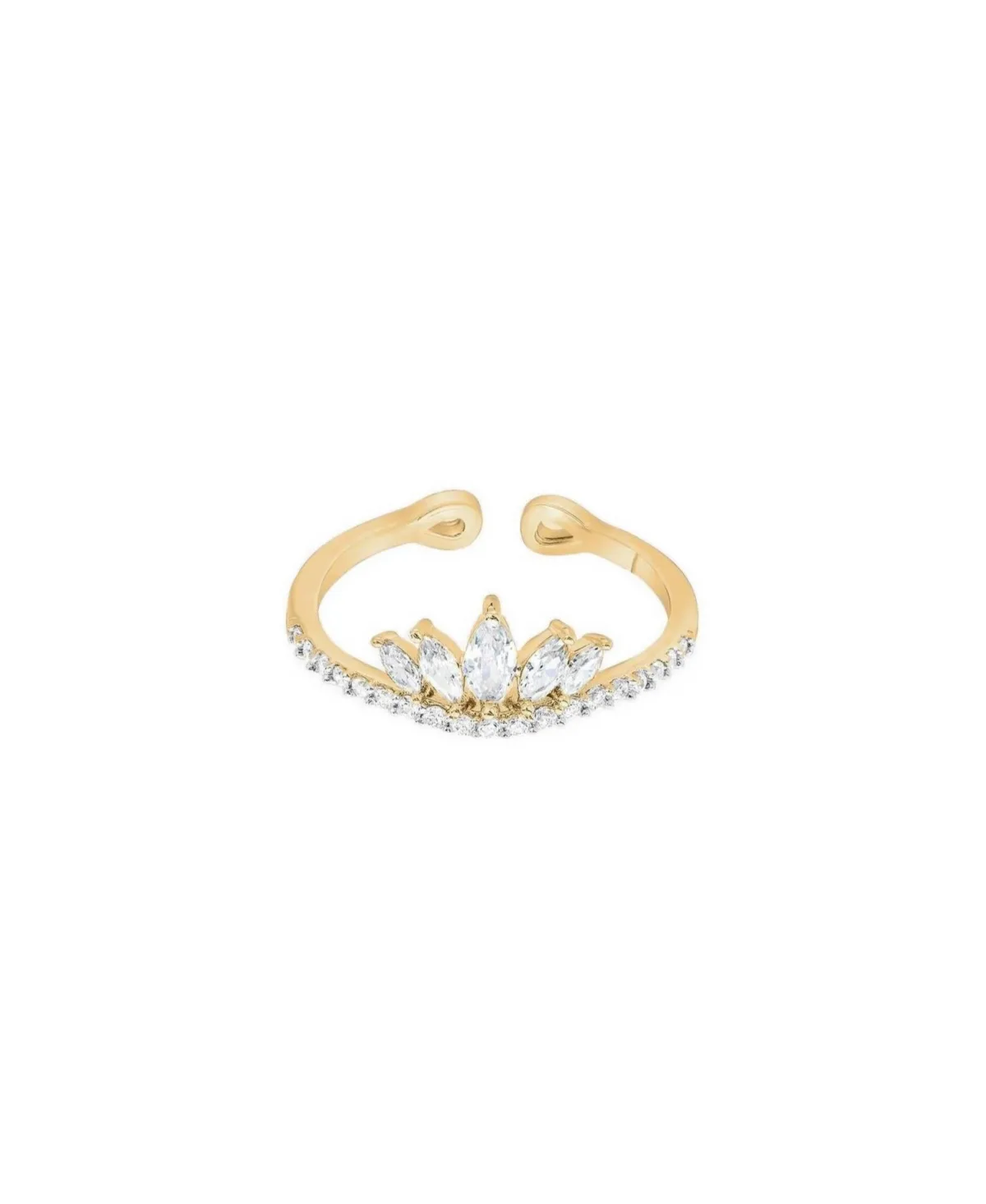 Josh & Chloe Faith Crystal Crown Adjustable Ring 14k Gold Plated Beautiful Look by Chloé