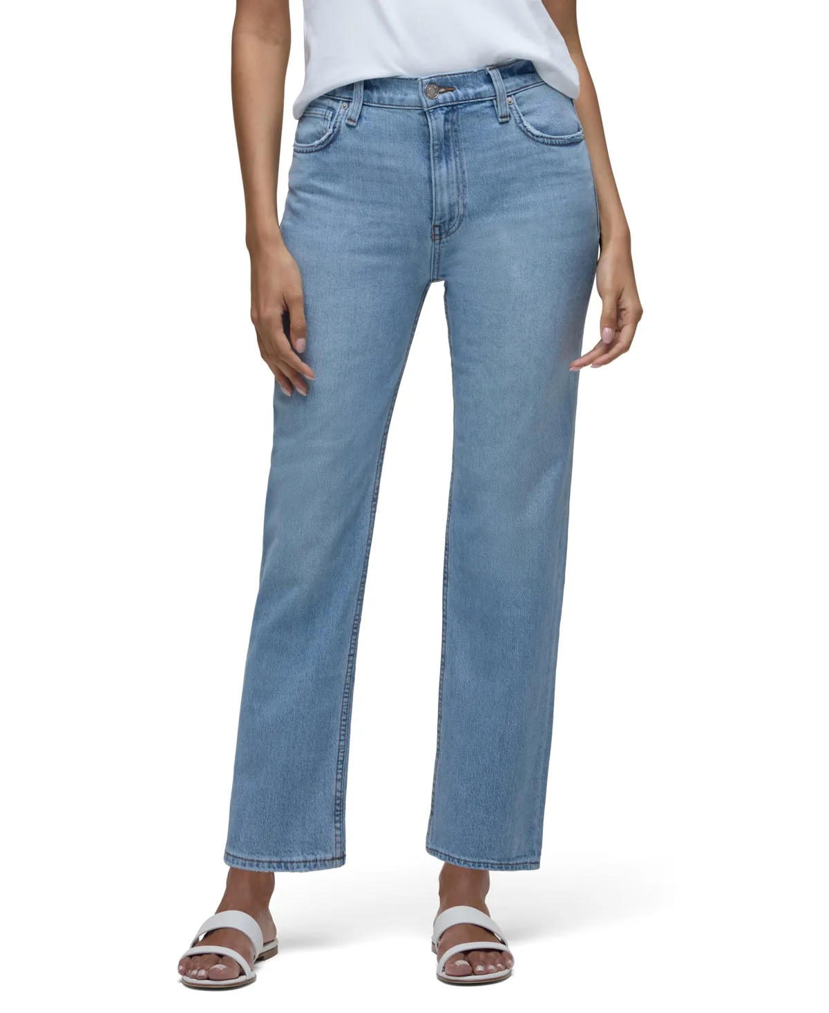 Remi High-Rise Light-Wash Straight-Leg Jeans by Hudson Jeans