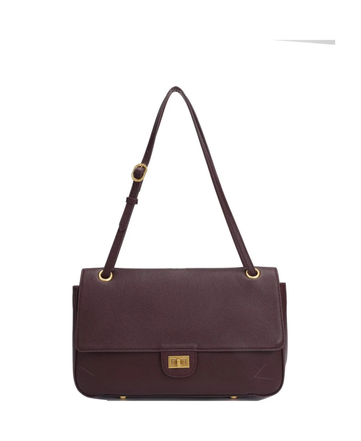 Haven Leather Flap Shoulder Bag Classic Crossbody Satchel with Adjustable Strap and Zip Pockets