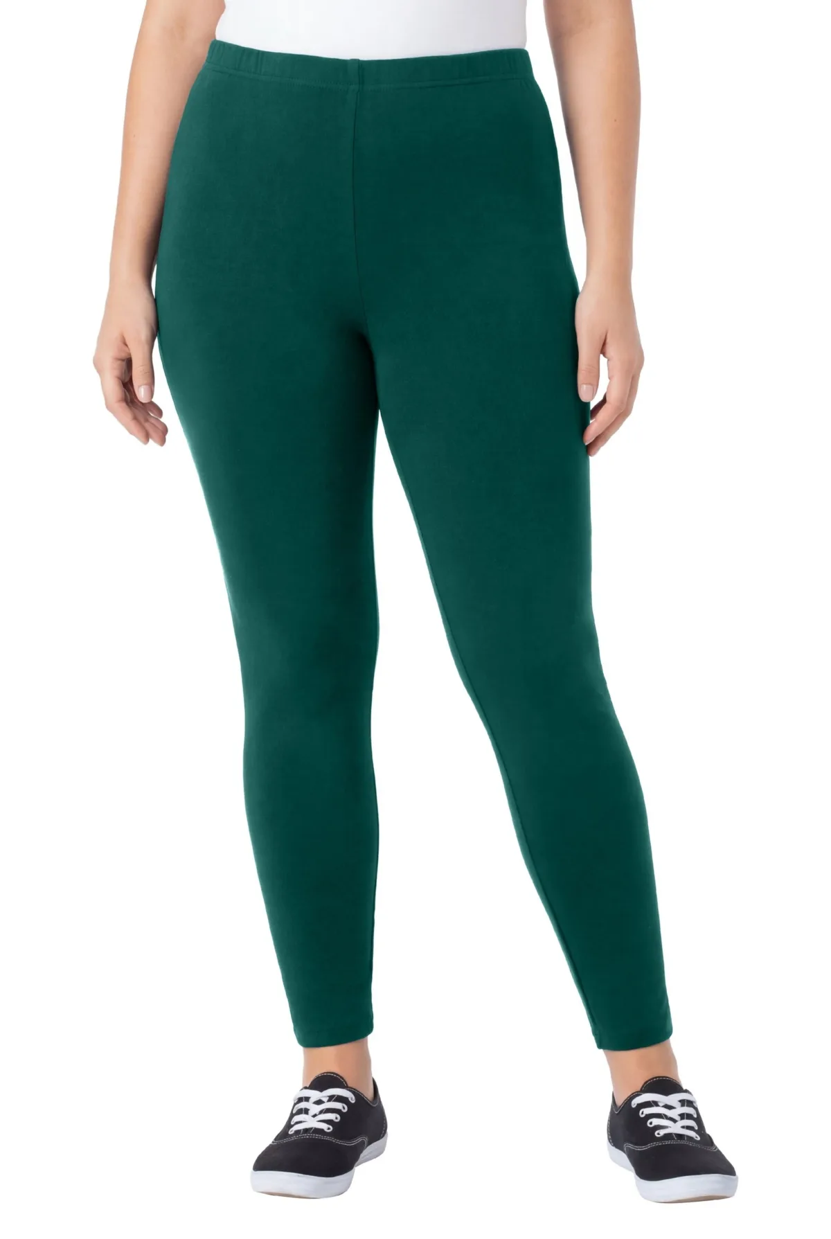 Stretch-Cotton Knit Pull-On Leggings