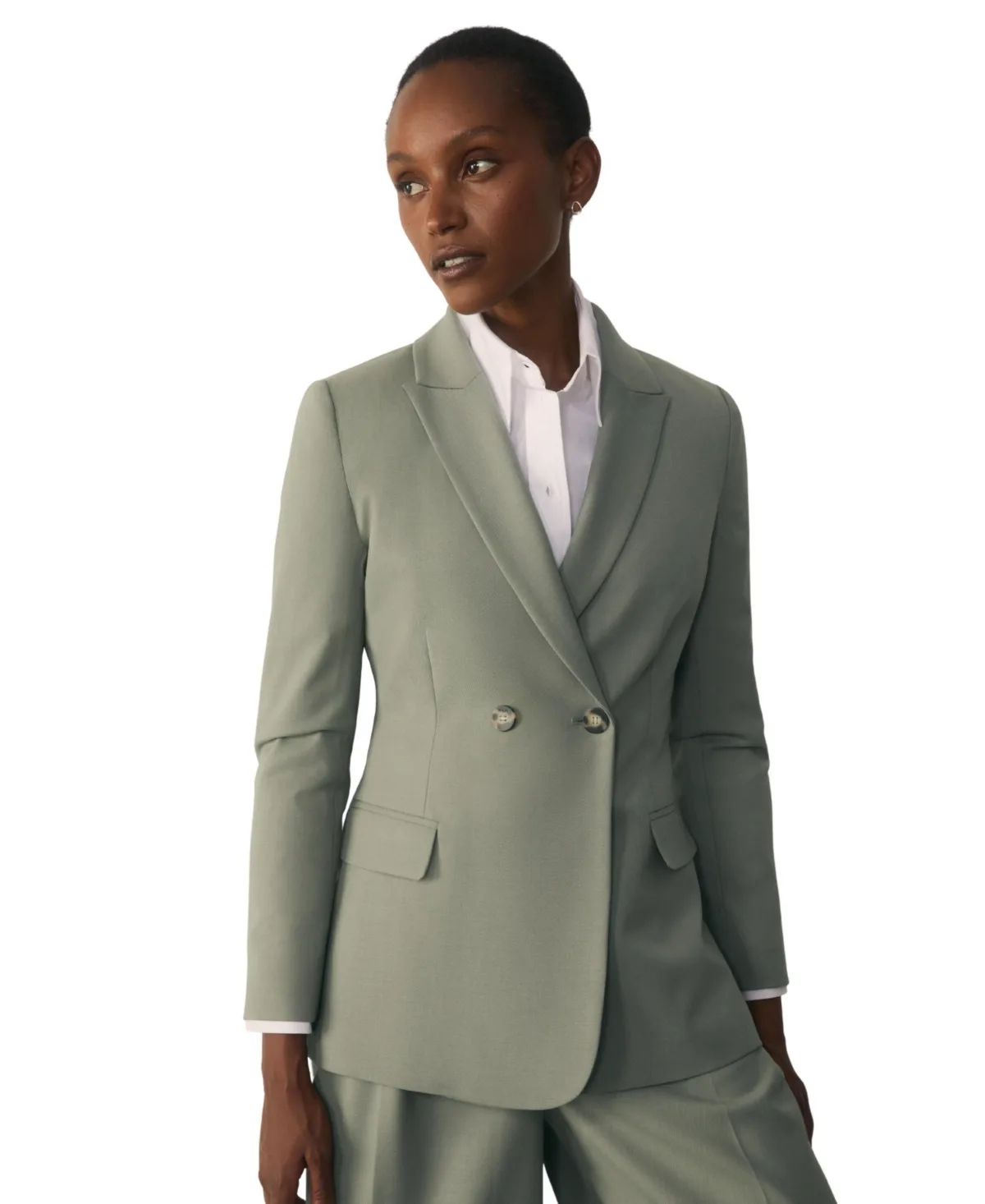 Double-Breasted Stretch Blazer by The Fold