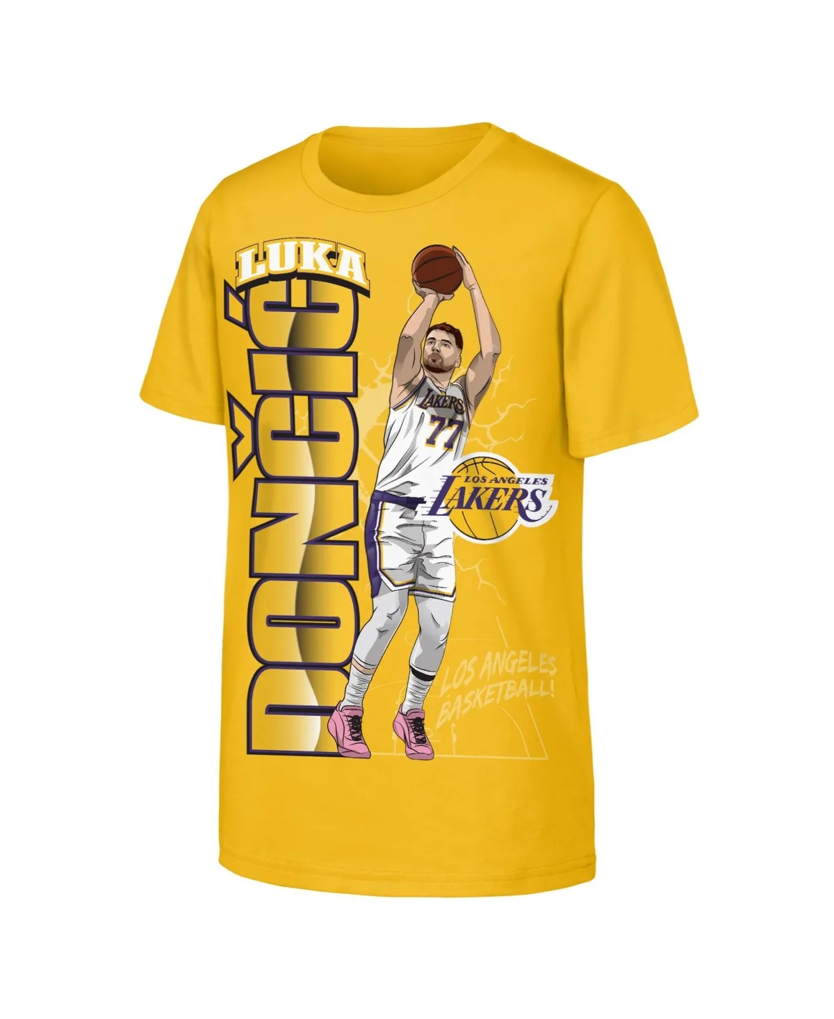 Los Angeles Lakers Luka Doncic Height Screen-Print T-Shirt by Outerstuff