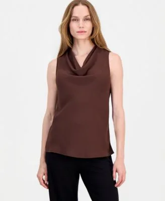 Cowlneck Sleeveless Blouse by Anne Klein