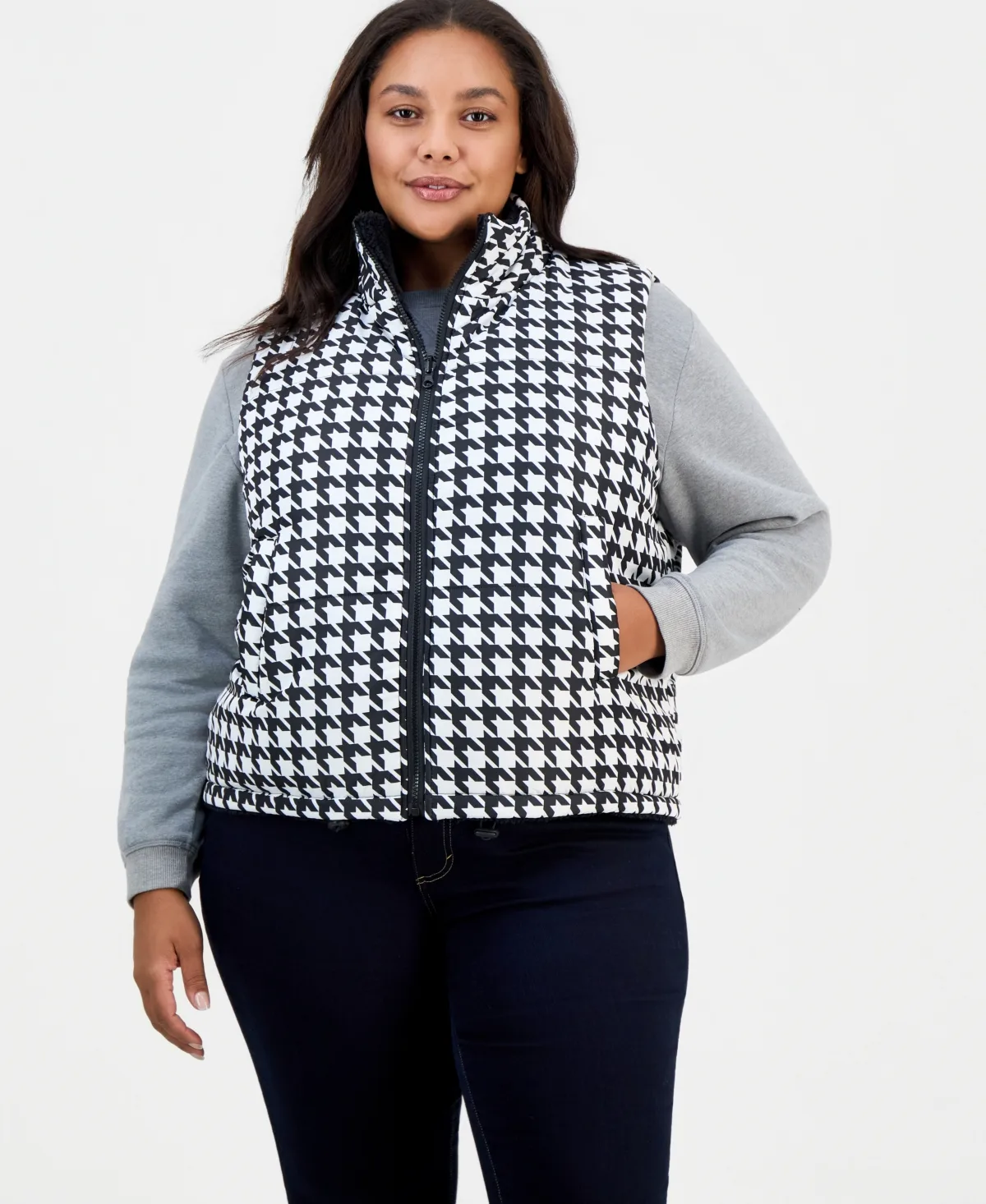 Full Circle Trends Reversible Sherpa Puffer Vest - Giant Hound by Full Circle Trends
