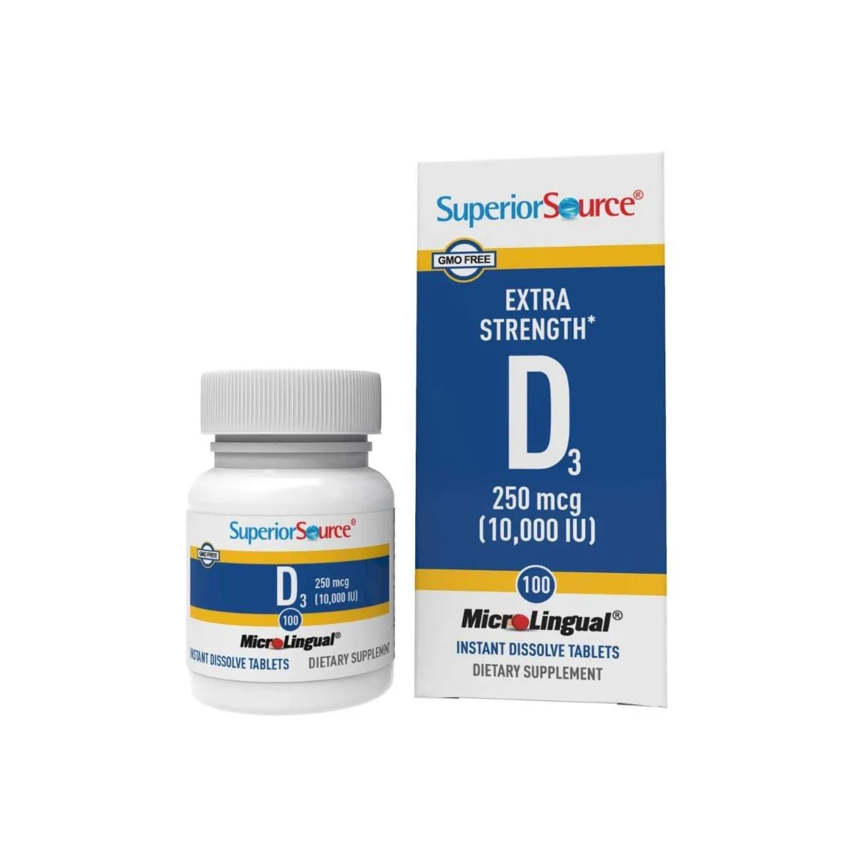 Vitamin D3 10,000 Iu, Quick Dissolve MicroLingual Tablets, 100 Count, Helps Promote Strong Bones and Teeth by Superior Source