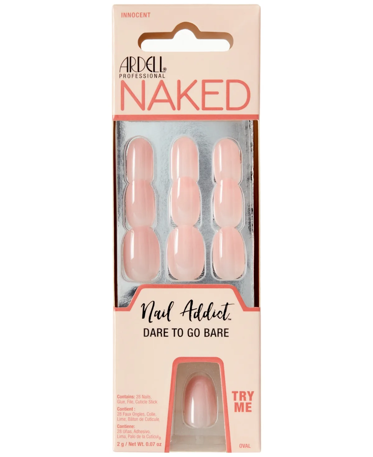 Nail Addict Naked Press-On Nails, Innocent by Ardell Nails