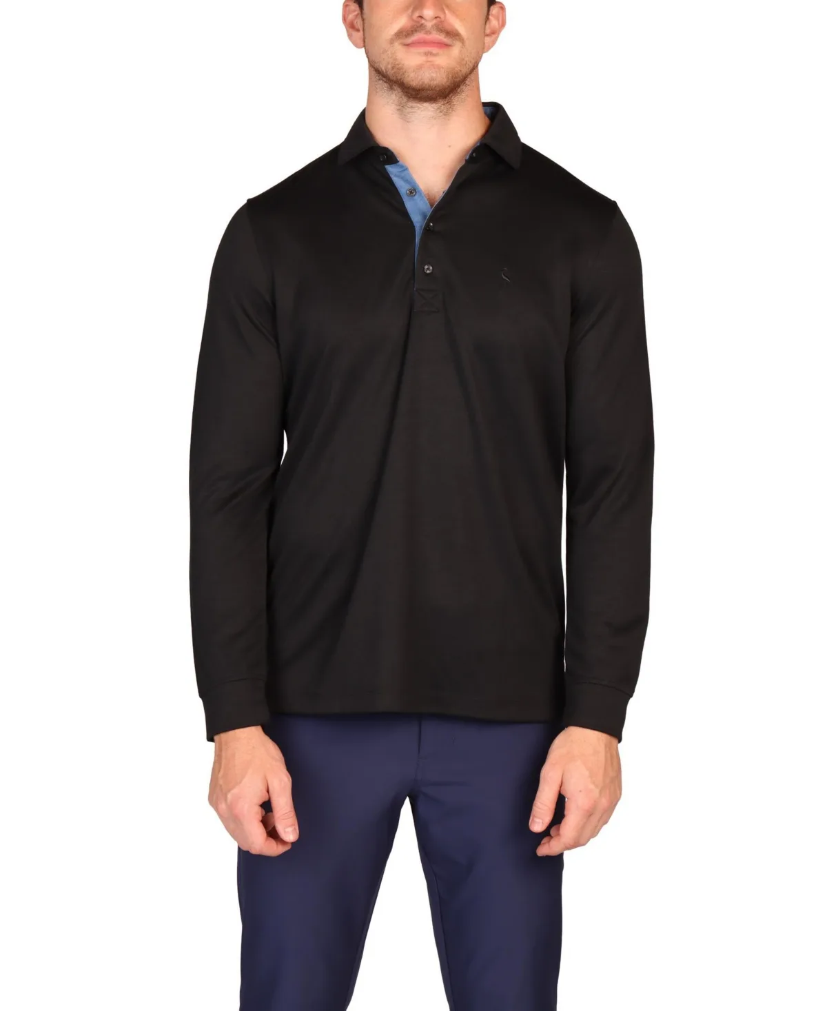 Solid Modal Long Sleeve Polo by Tailorbyrd
