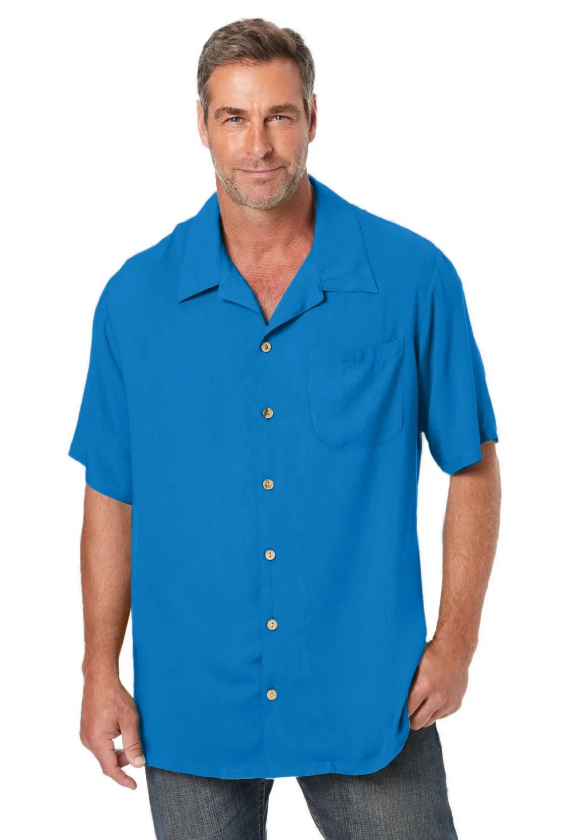 Ks Island Solid Camp Shirt by Kingsize