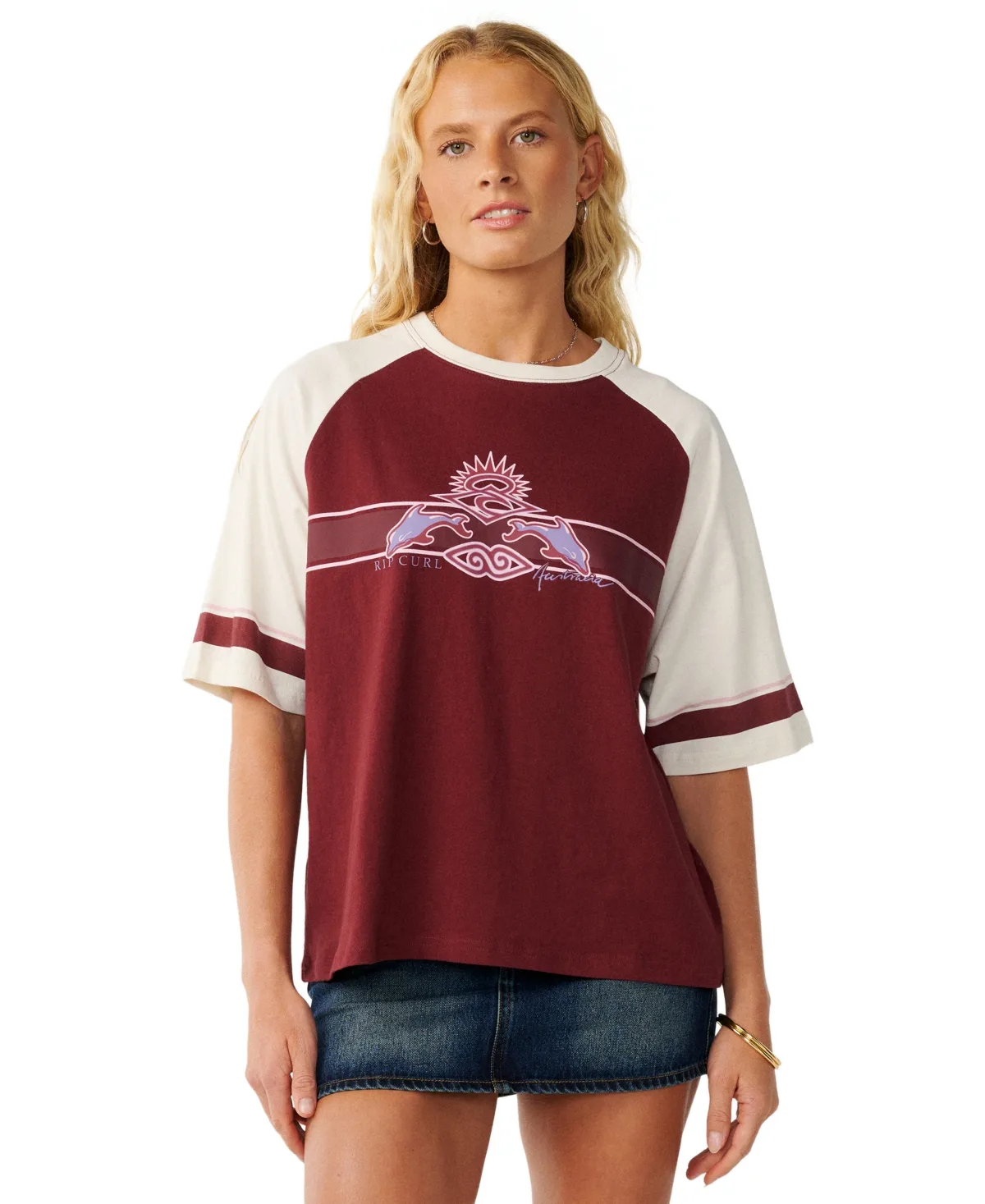 Dolphin Archive Oversized Crewneck T-Shirt by Rip Curl