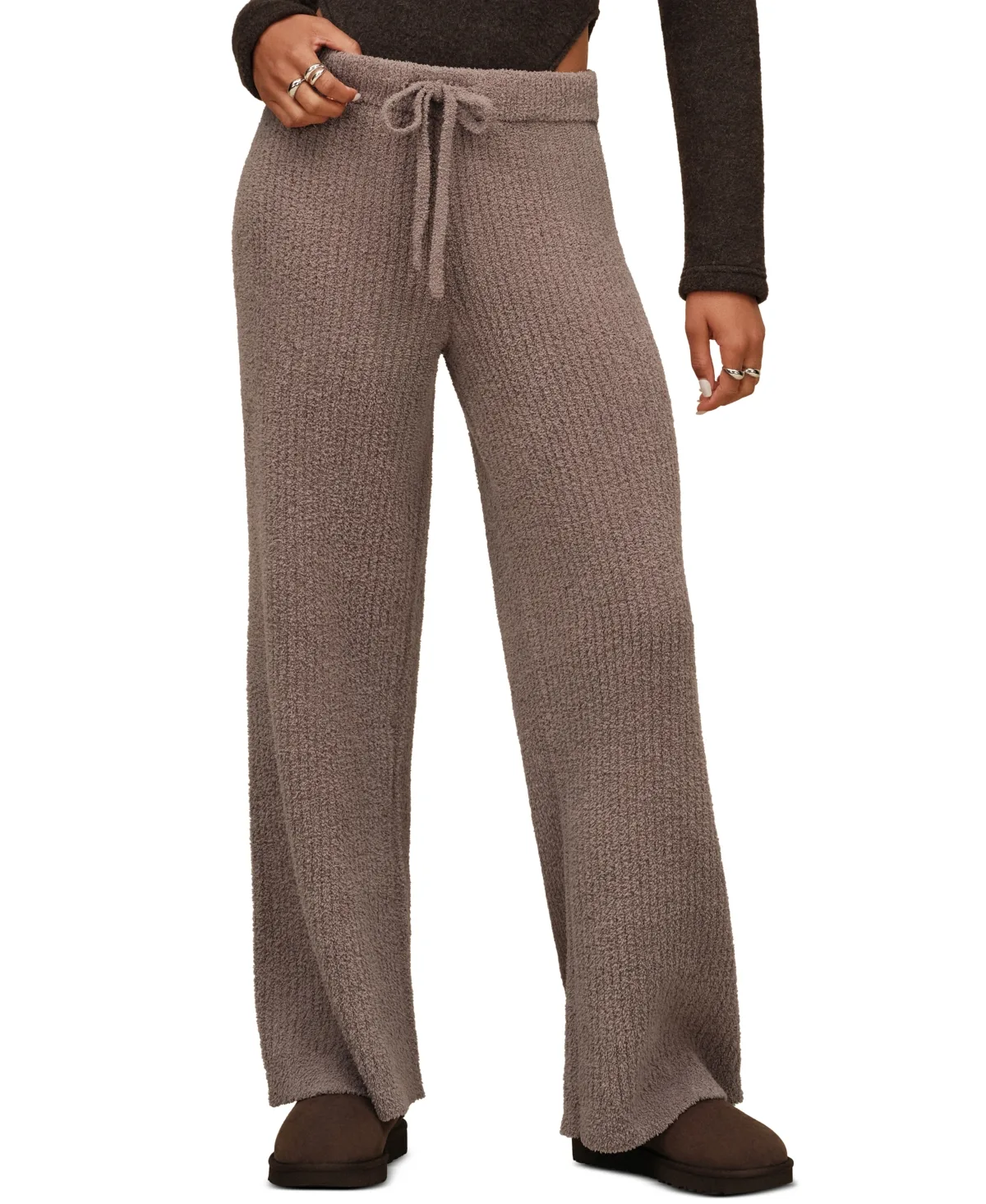Couria Straight-Leg Rib Mid-Rise Pants