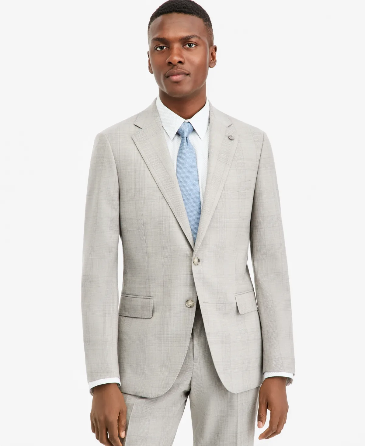 Ted by Ted Baker Modern-Fit Gray Plaid Suit Separate Jacket by Ted Baker