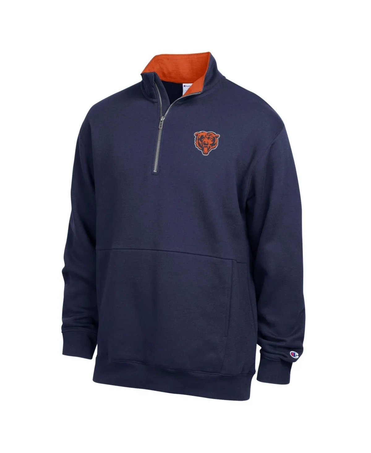 Chicago Bears Mock-Neck Fleece Quarter-Zip Pullover by Champion