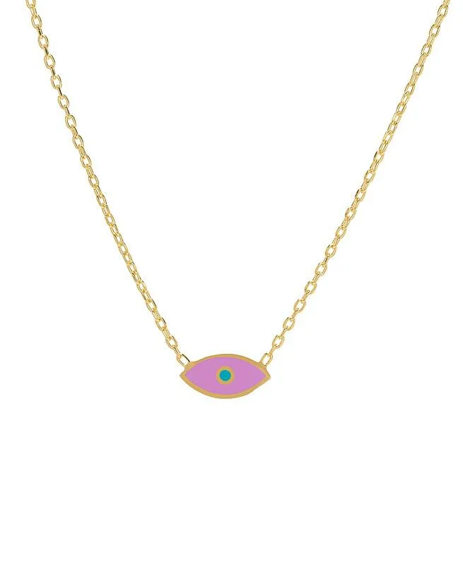 Enamel Evil Eye Necklace in 14K by Lily Nily