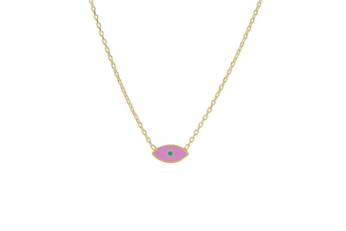 Enamel Evil Eye Necklace in 14K by Lily Nily