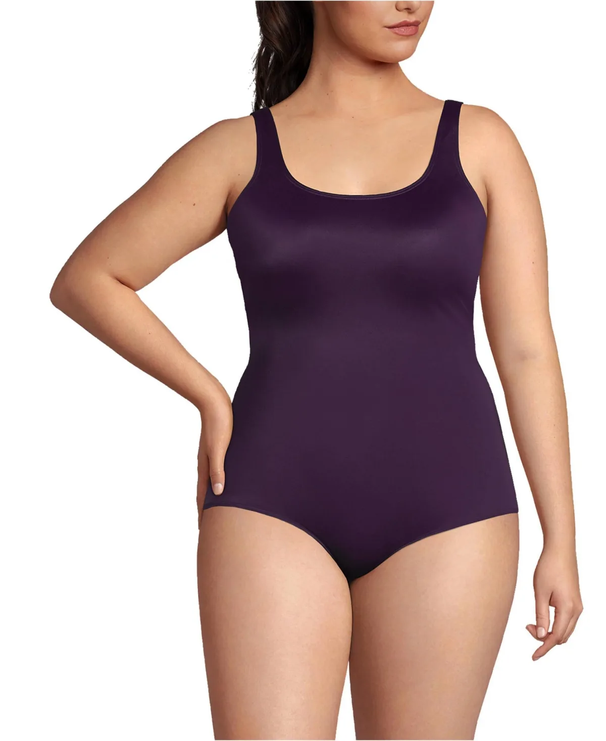 Long Chlorine Resistant Soft Cup Tugless Sporty One Piece Swimsuit by Lands' End