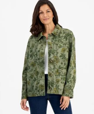 Printed Utility Jacket by Style & Co