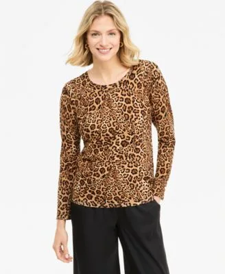 Bold Leopard Long Sleeve Crewneck Sweater