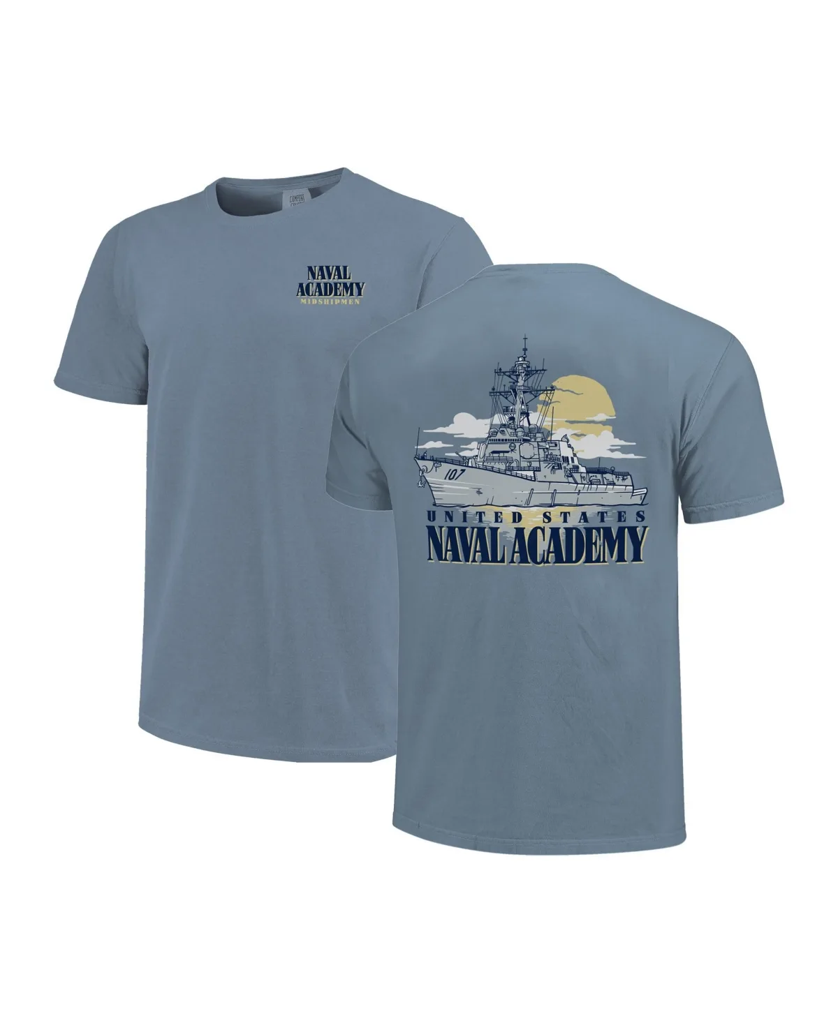 Navy Midshipmen Hyper Local Naval Ship Sunset T-Shirt by Image One