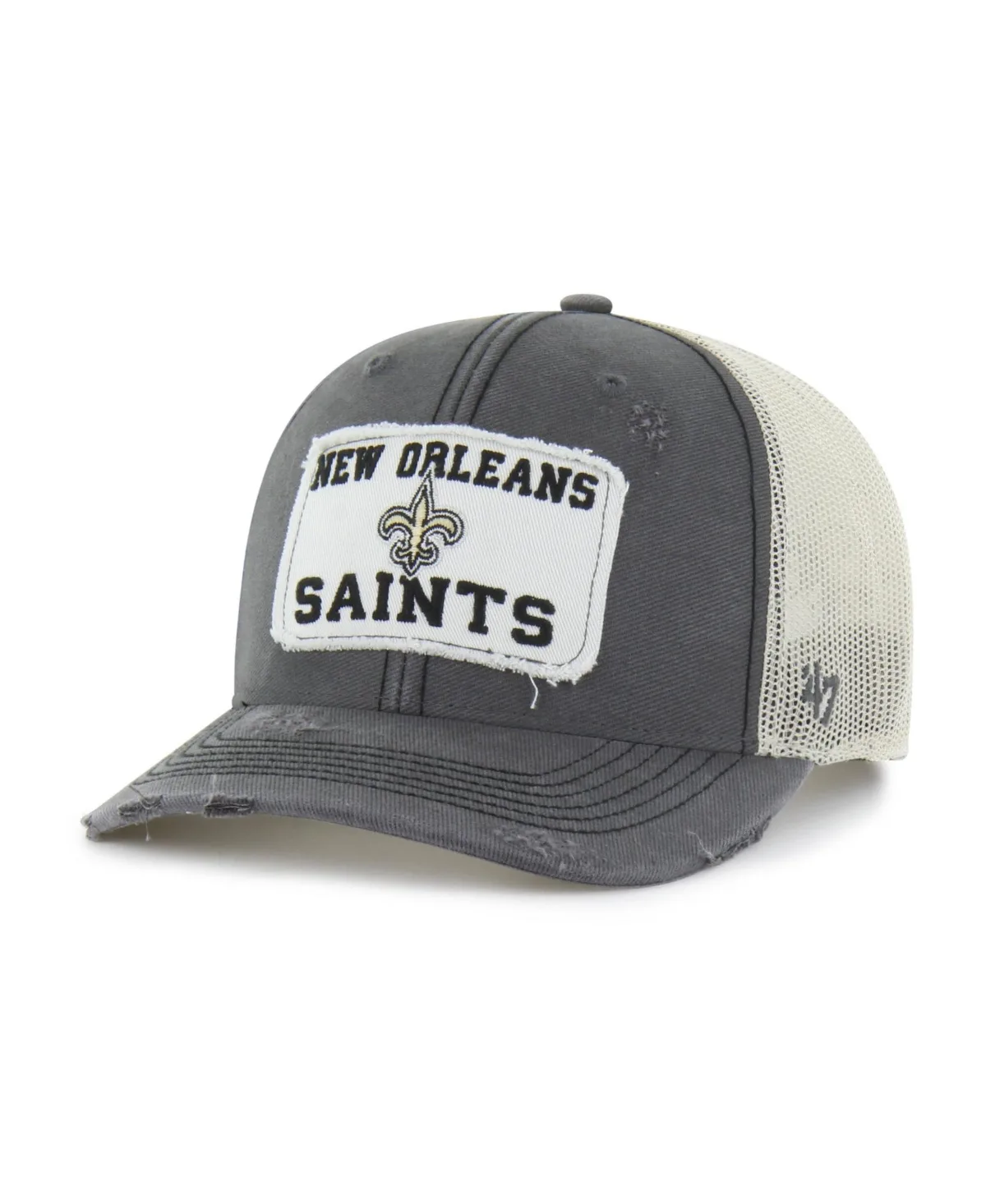 New Orleans Saints Distressed Mesh Egremont Trucker Hat by 47 Brand