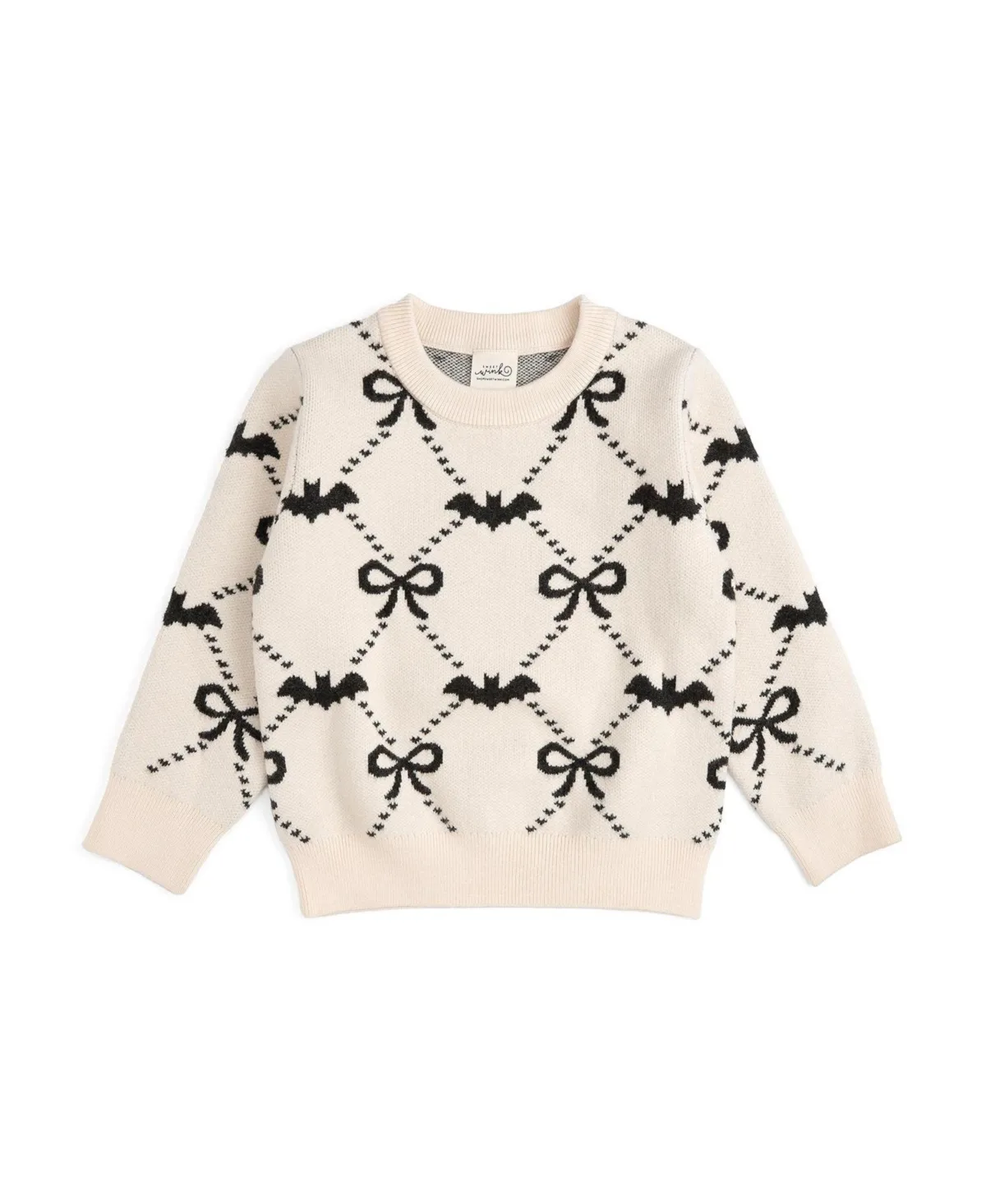 Bat Trellis Halloween Long-Sleeve Crewneck Sweater by Sweet Wink