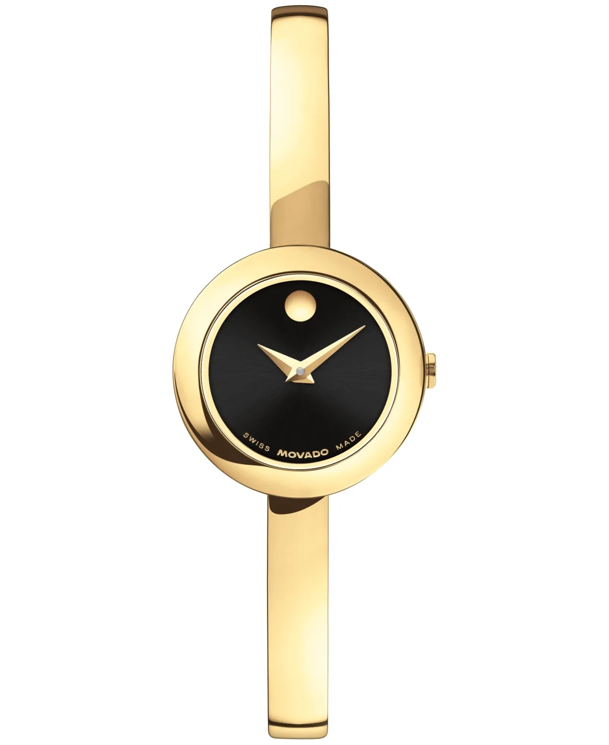 Museum Bangle Round Swiss Quartz Light Yellow PVD Steel Watch 21.50mm