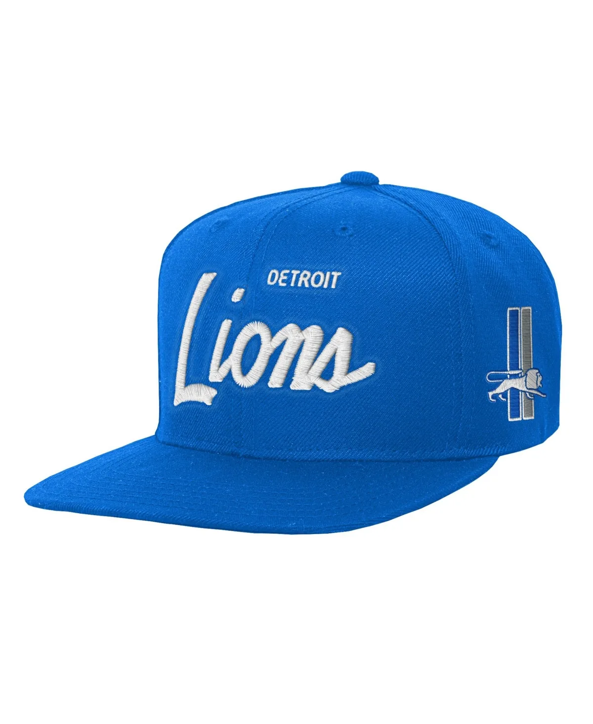 Detroit Lions Head Coach Flat Brim Snapback Hat by Mitchell & Ness