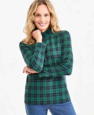 Printed Mock Neck Long Sleeve Tee