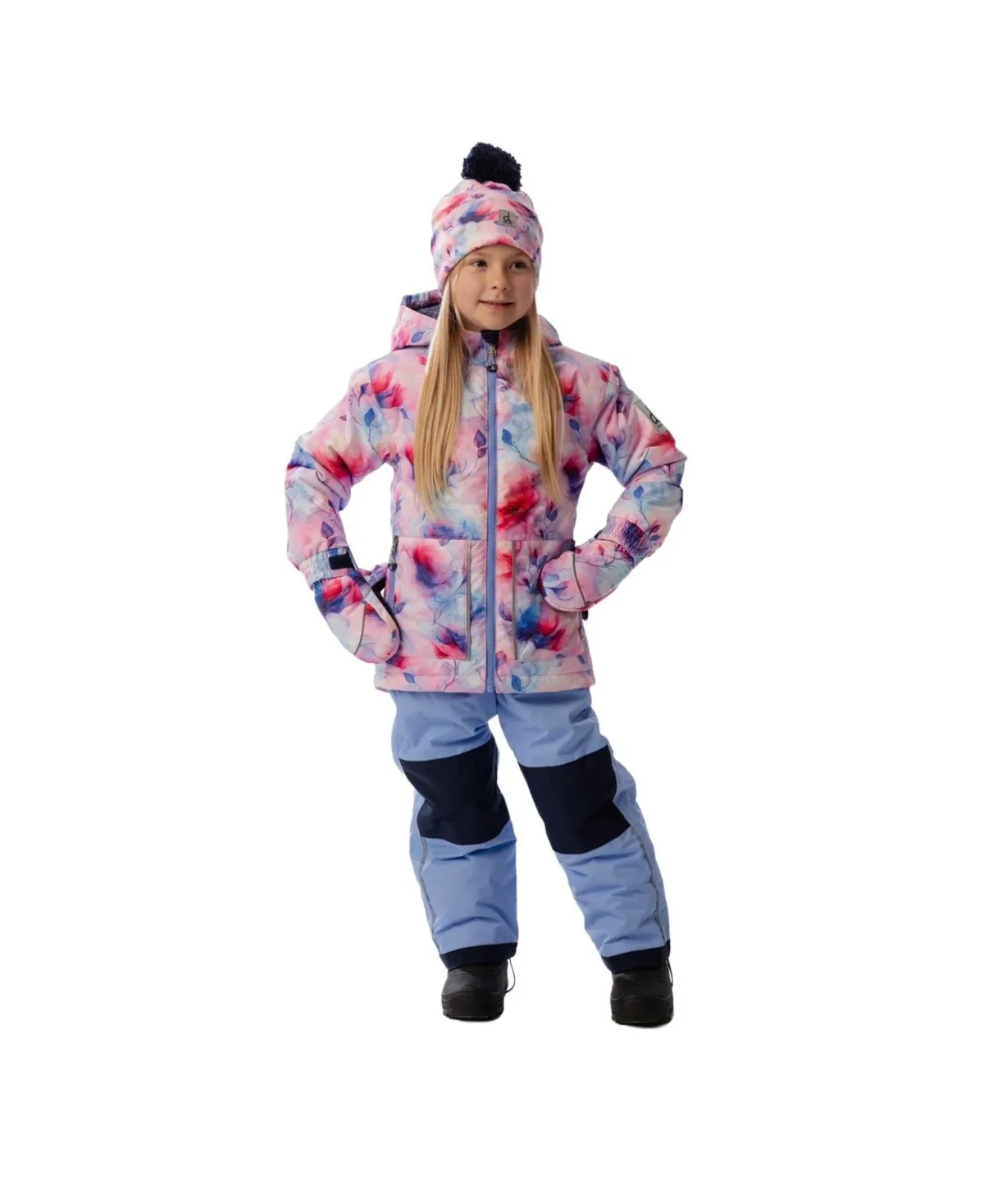 Light Weight Two Piece Chill Snowsuit Printed Flowers by Deux Par Deux