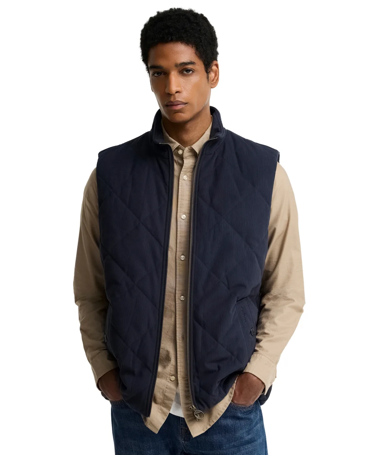 Corden Quilted Tartan-Trim Vest