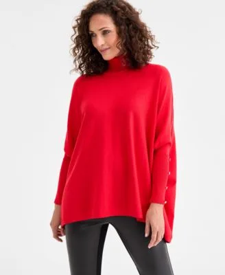 Poncho Turtleneck Sweater by JM Collection