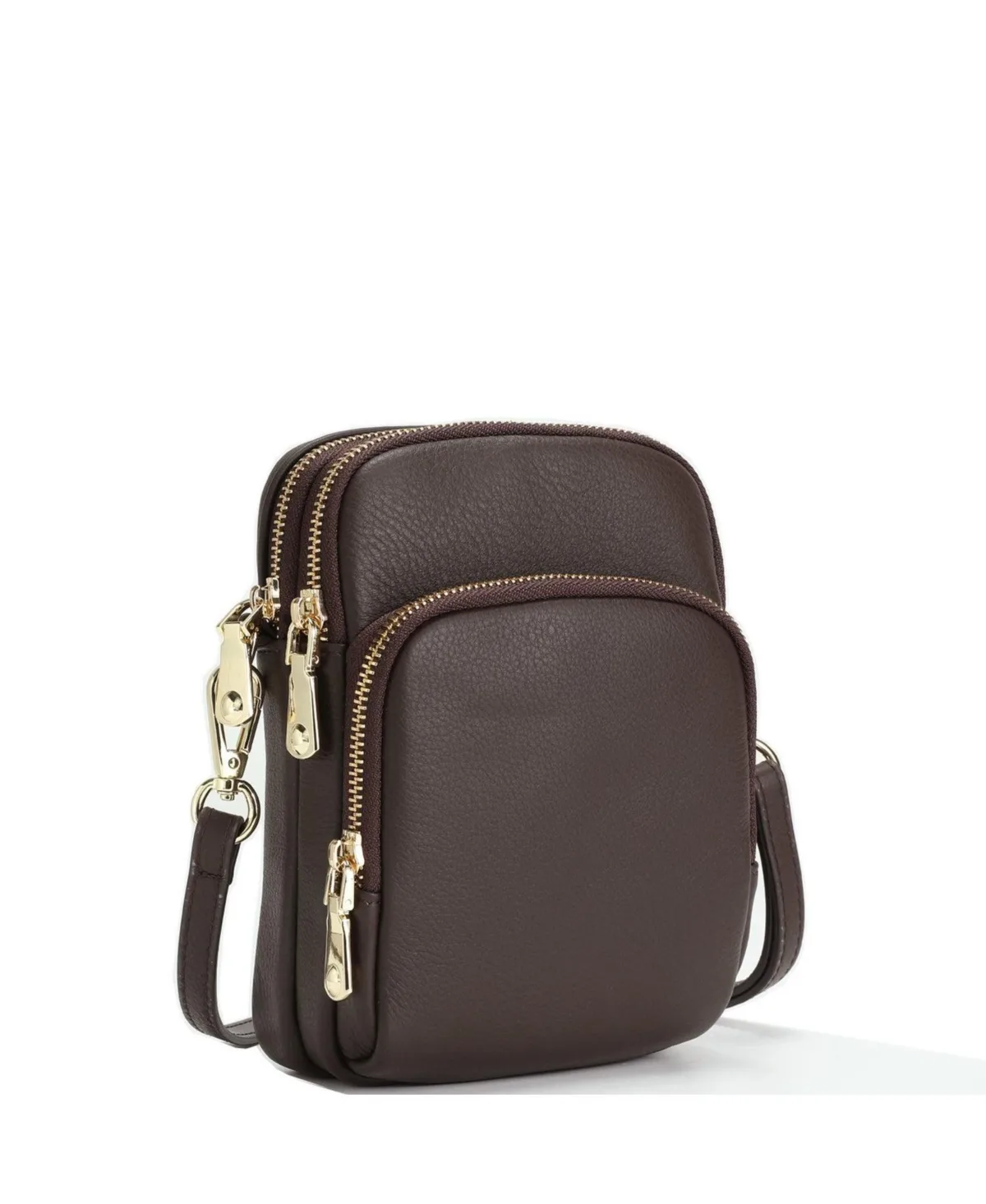 Pace Pebbled Leather Cell Phone Bag Mini Crossbody Purse with Multi Compartments by Susu