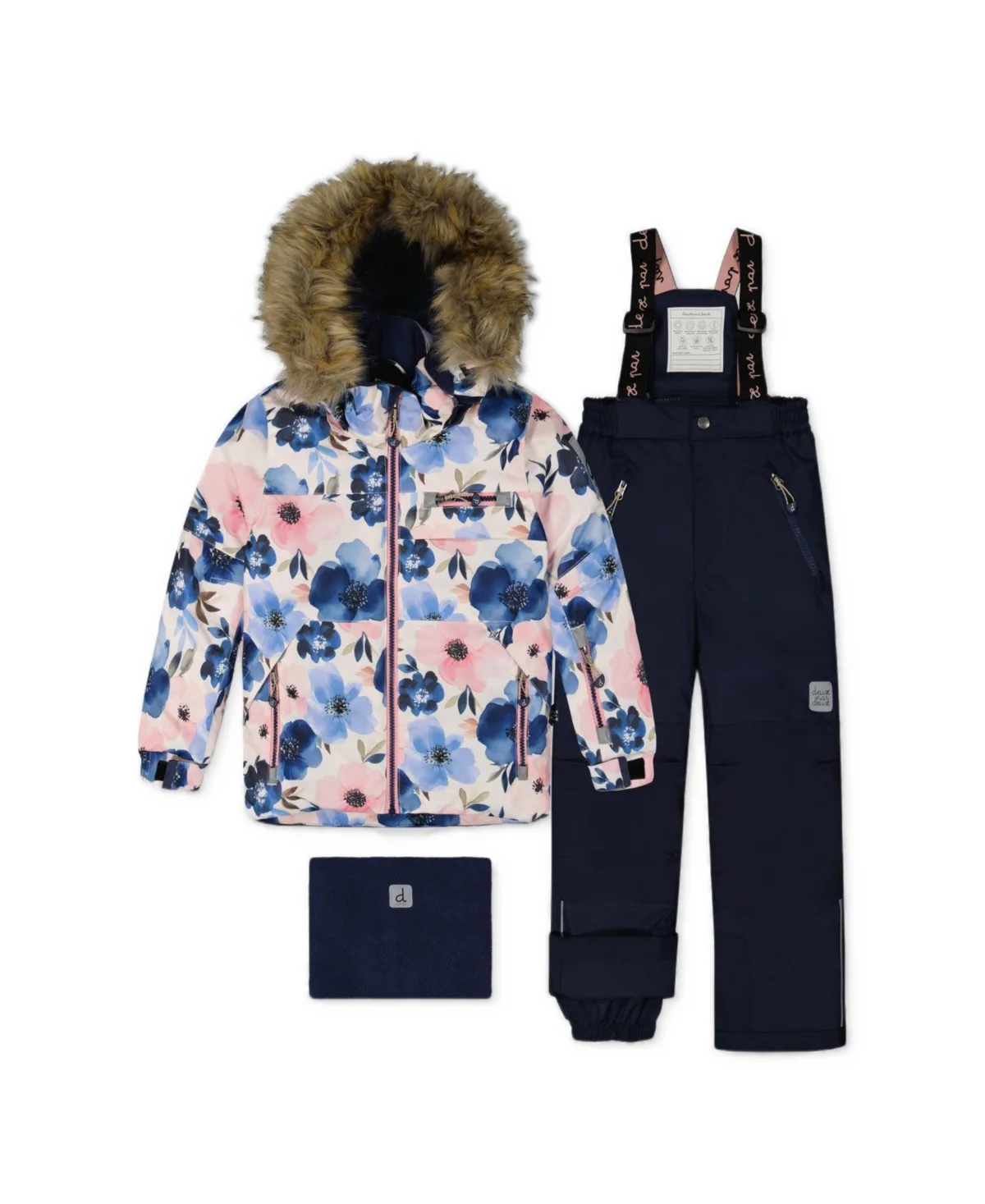 Play Watercolor Flower Print Technical Jacket and Pants 2-Piece Set by Deux Par Deux