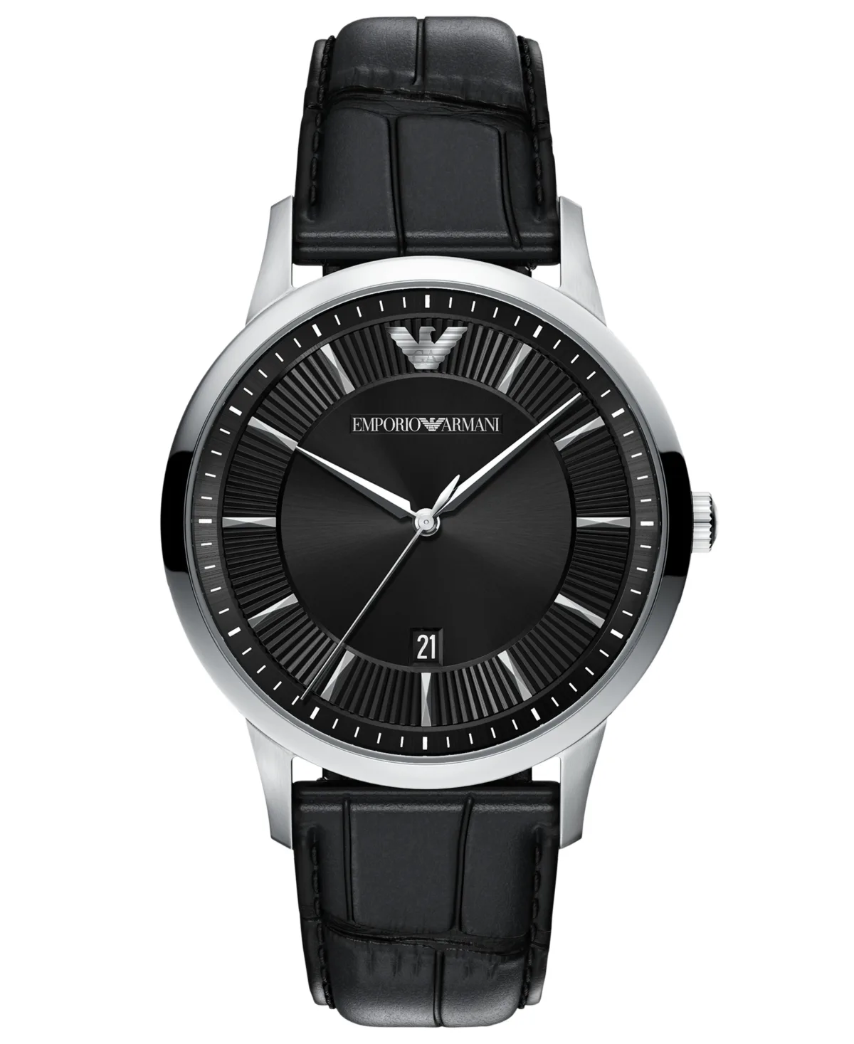 Emporio Armani Quartz Three-Hand Archetipo Leather Watch 43mm by Armani