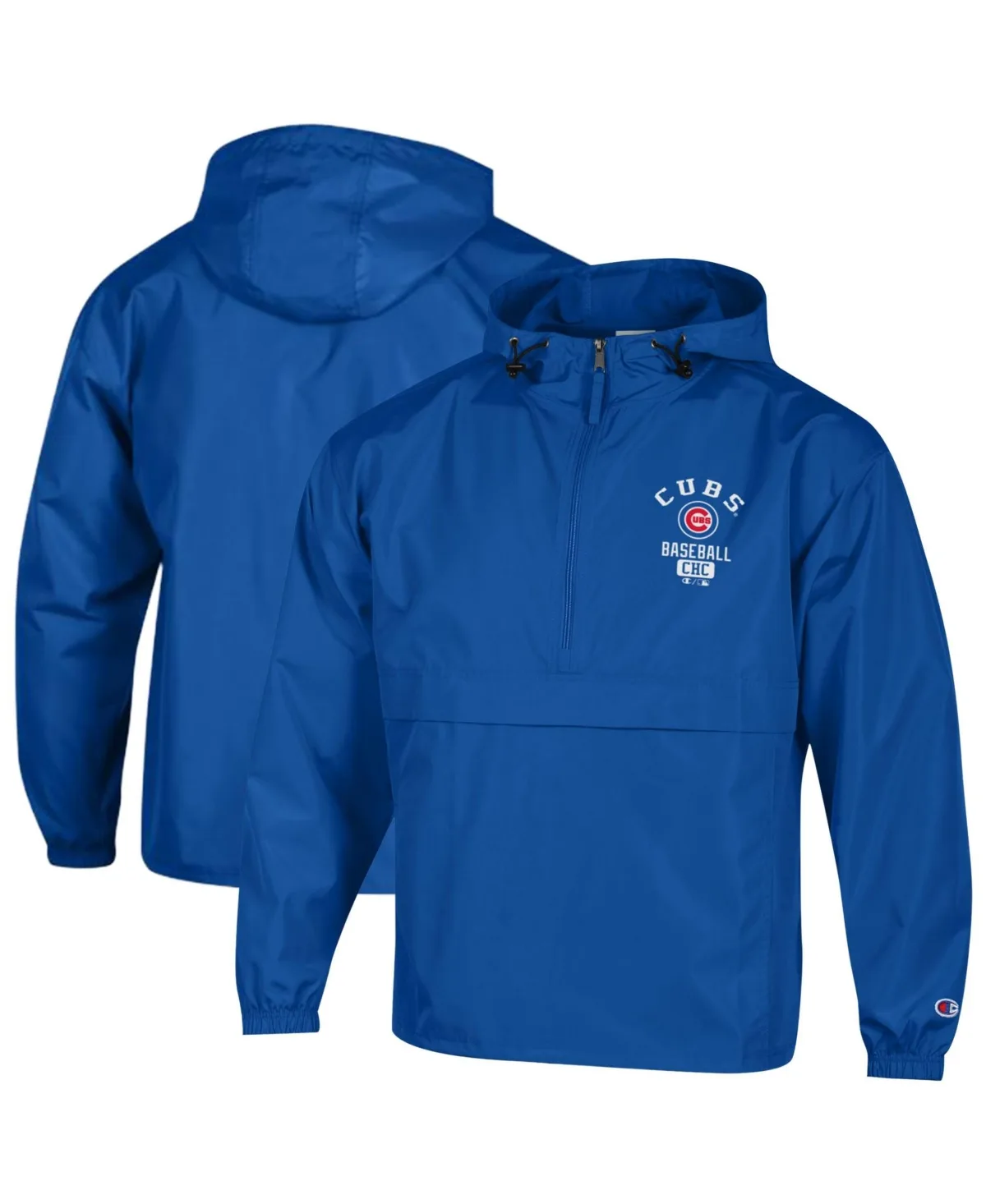 Chicago Cubs Packable Windbreaker Half-Zip Jacket by Champion