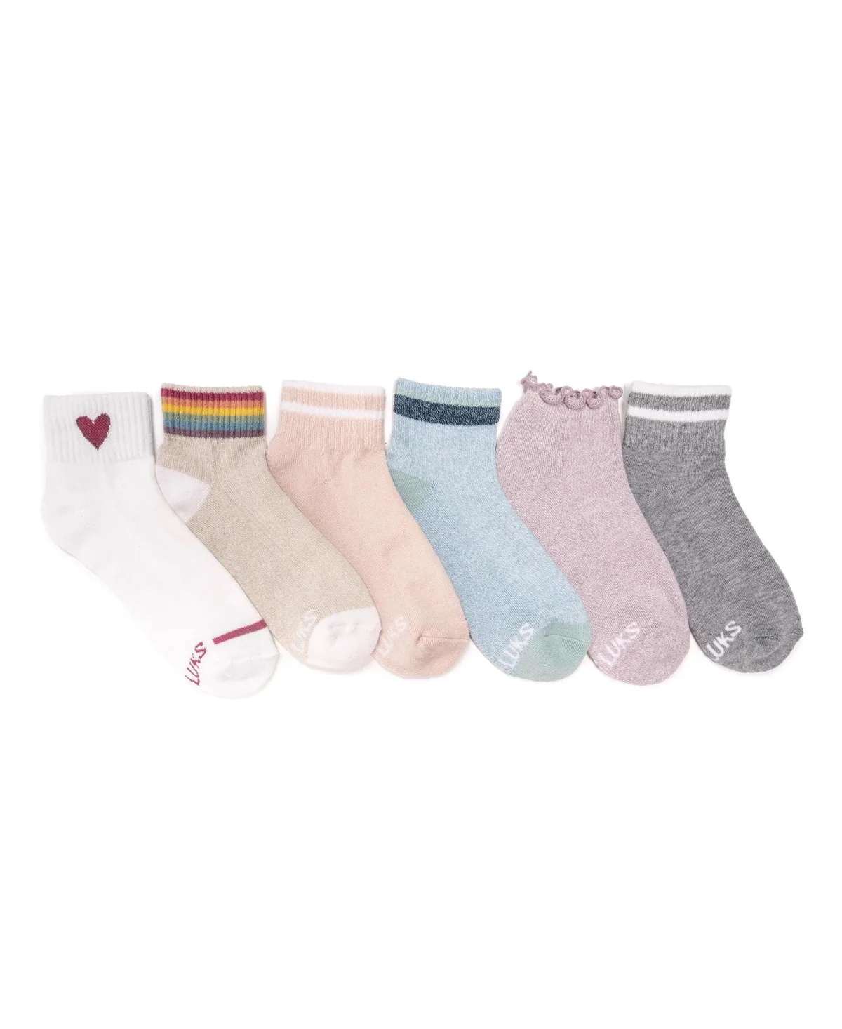Set of 6 Dream Step Mini Crew Socks by MUK LUKS