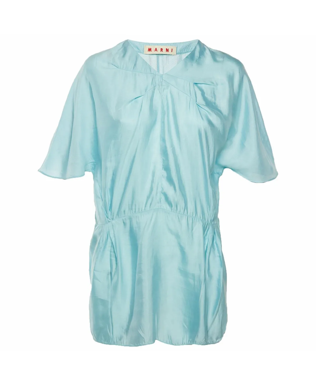Pre-Owned Sateen V-Neck Tunic Blouse by Marni