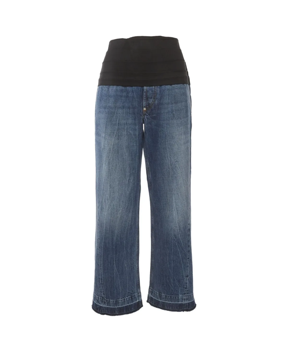 Pre-Owned Denim Pleated High-Rise Jeans by Stella McCartney