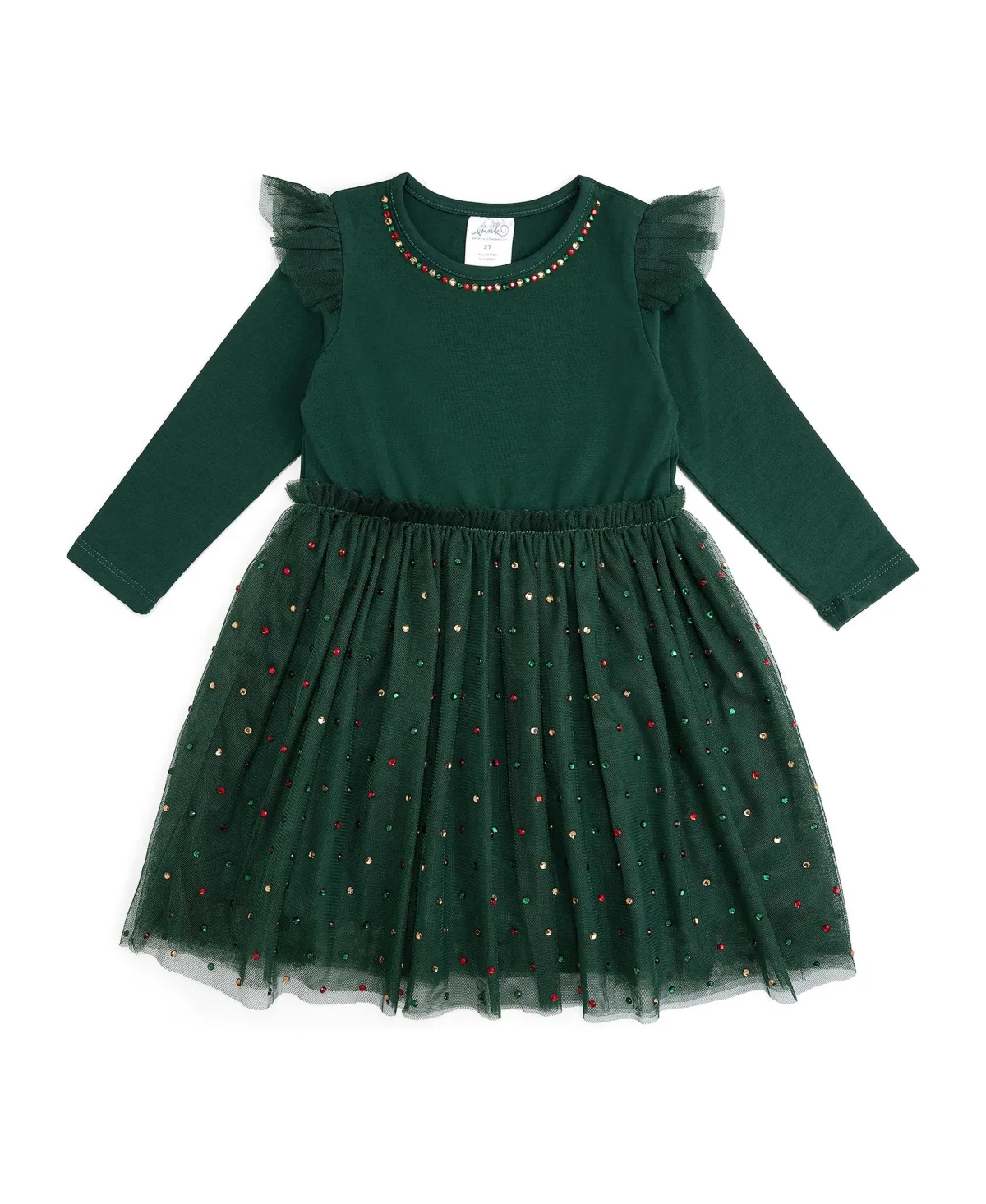 Christmas Long-Sleeve Tutu Dress by Sweet Wink