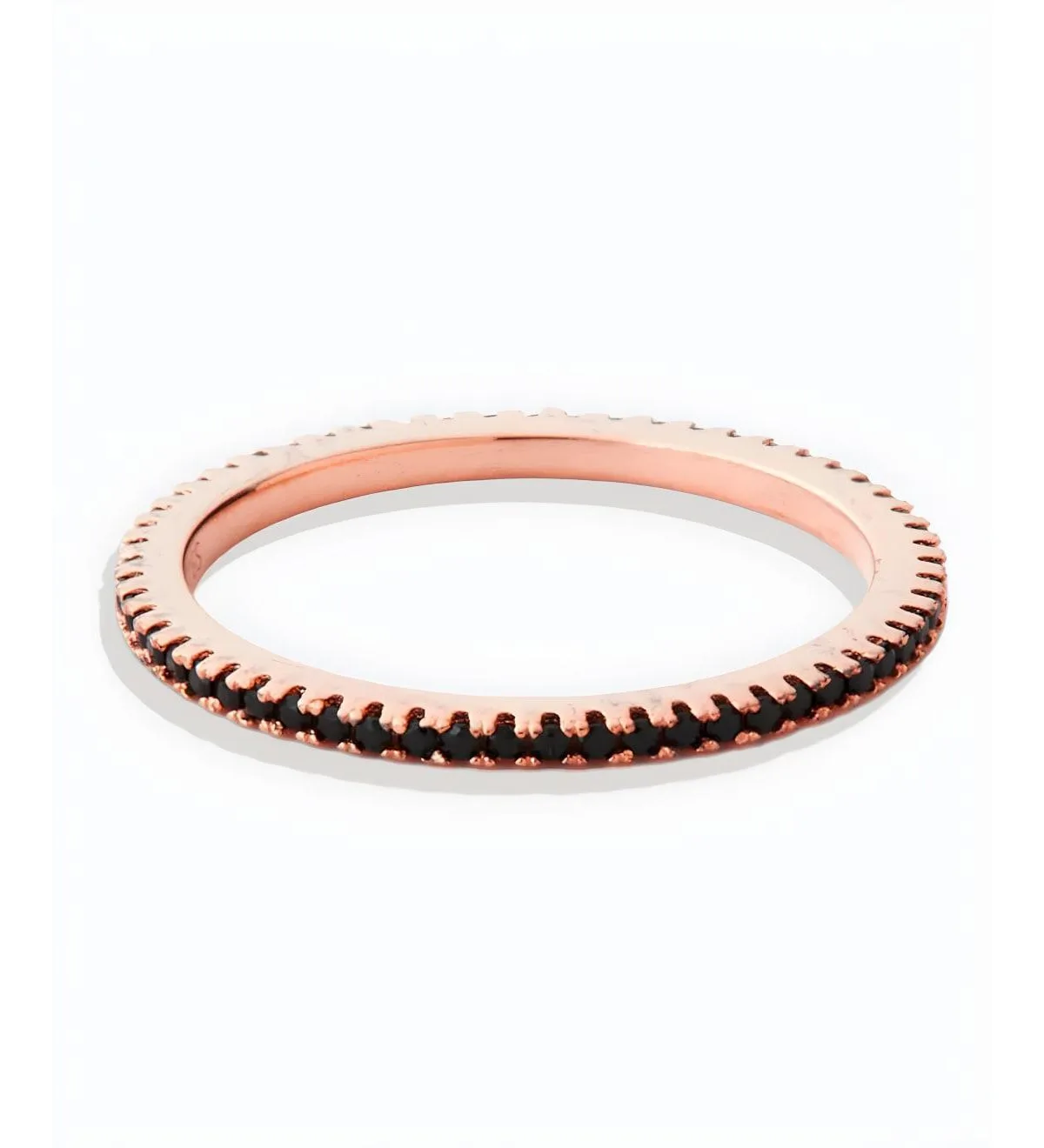 Cubic Zirconia Eternity Ring - 18k Rose Gold Over Sterling Silver
