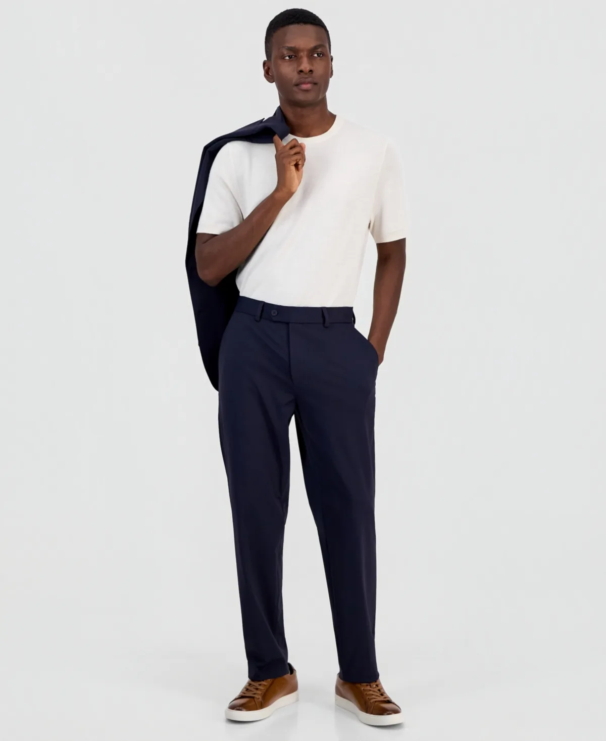 Regular-Fit Everyday Pleated-Front Suit Pants