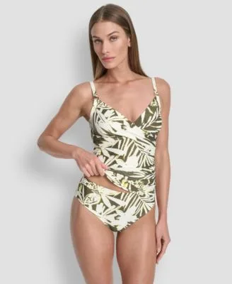 O Ring Twist Front Tankini Top Bottoms by DKNY