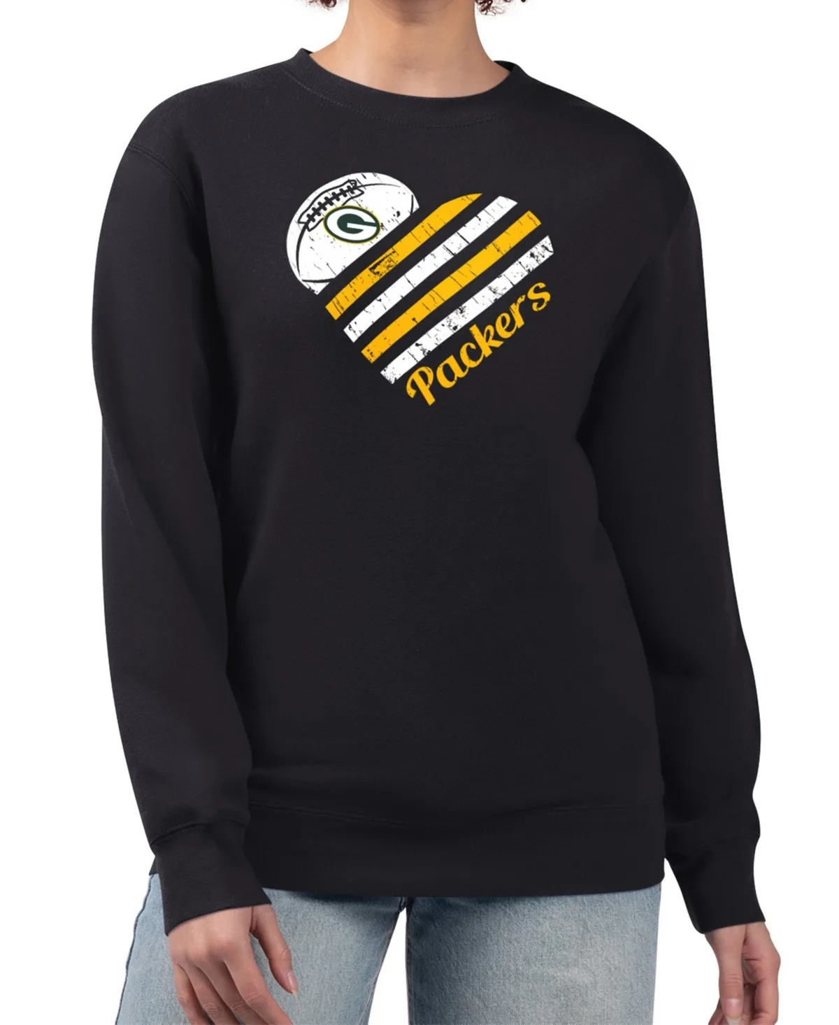 G-Iii 4Her by Carl Banks Green Bay Packers Heart-Graphic Fleece Sweatshirt by G-III